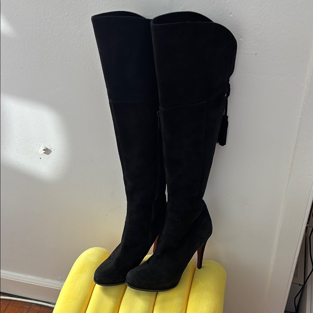 Mugnai suede black tall boots 37.5